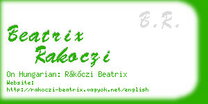 beatrix rakoczi business card